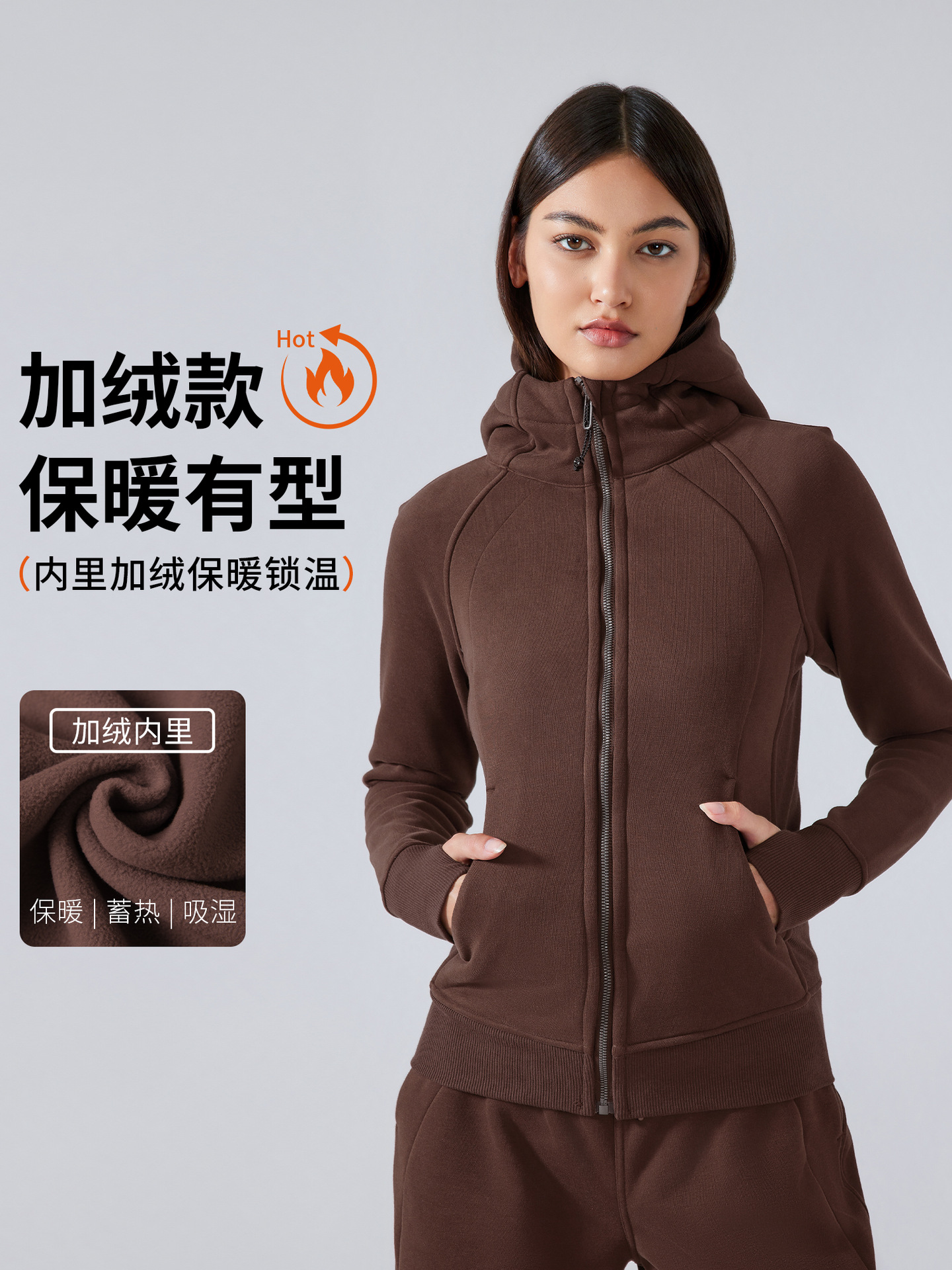 SCA New Thickened Warm Hooded Jacket Women's Outdoor Fitness Sweatshirt Yoga Jacket Sports Top DJ028