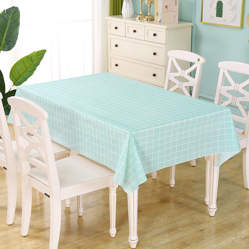 Picture of Cross-border Foreign Trade ins Style Nordic Pastoral PEVA Tablecloth Simple Anti-scalding Waterproof Oil-proof Wash-free PVC Plaid Tablecloth
