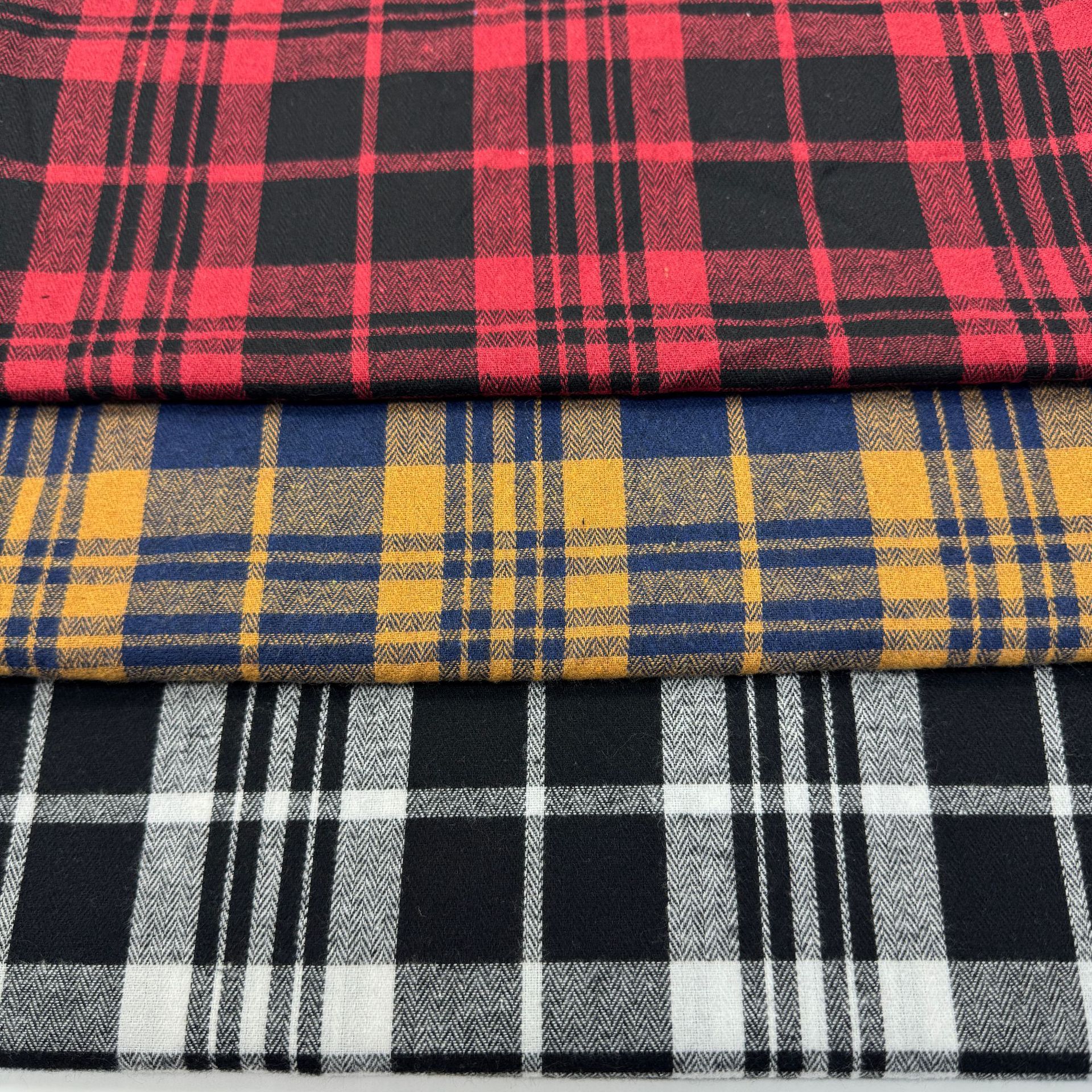 21 Count Polyester-Cotton Twill Yarn-Dyed Brushed Plaid Fabric Children's Shirt Dress Plaid Fabric Cross-Border Fabric Now Available