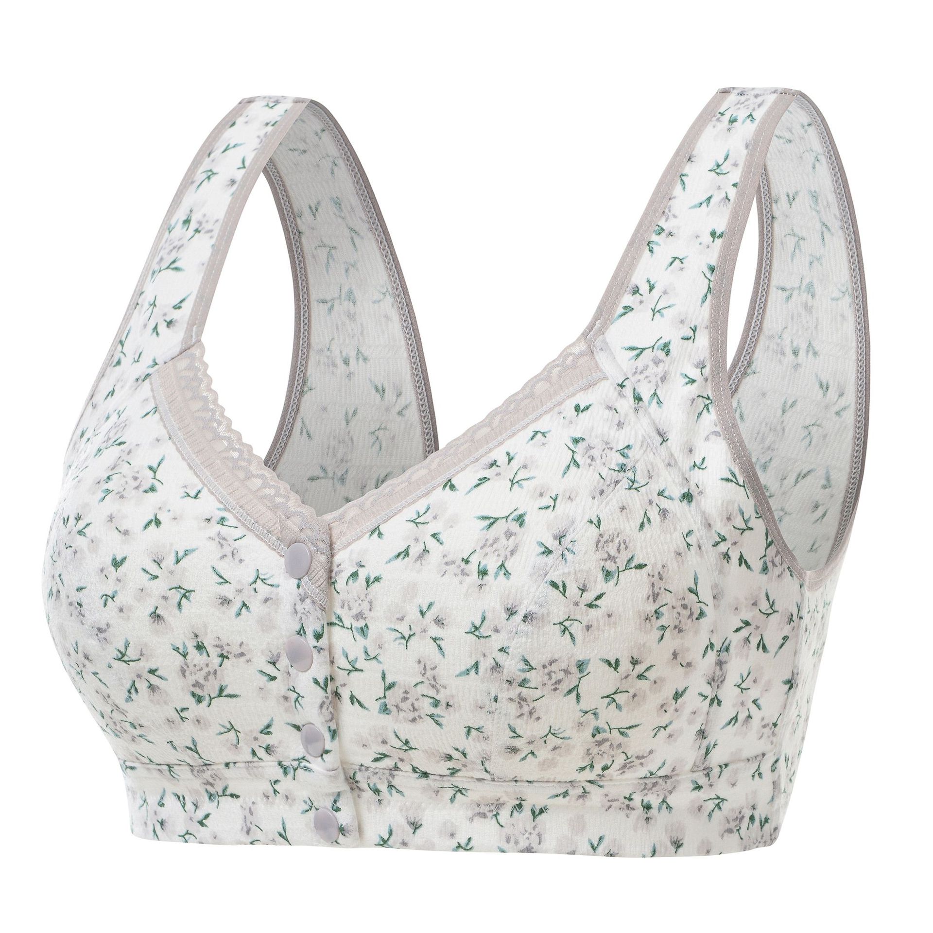 Picture of New Middle-Aged and Elderly Bra Front Button Vest Style Mother's Bra Large Size Comfortable Mother-In-Law Intimates Gift Cotton Sleep