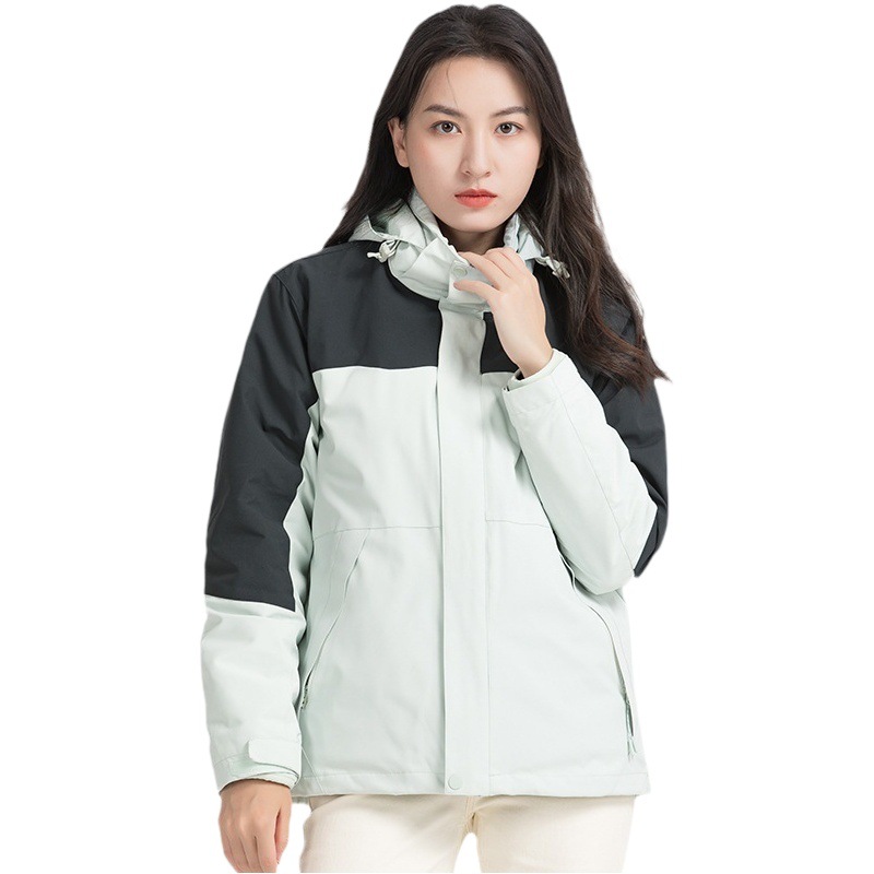 Outdoor three-in-one assault clothing men's trendy cold-proof clothing women's two-piece ski clothing windproof waterproof custom logo