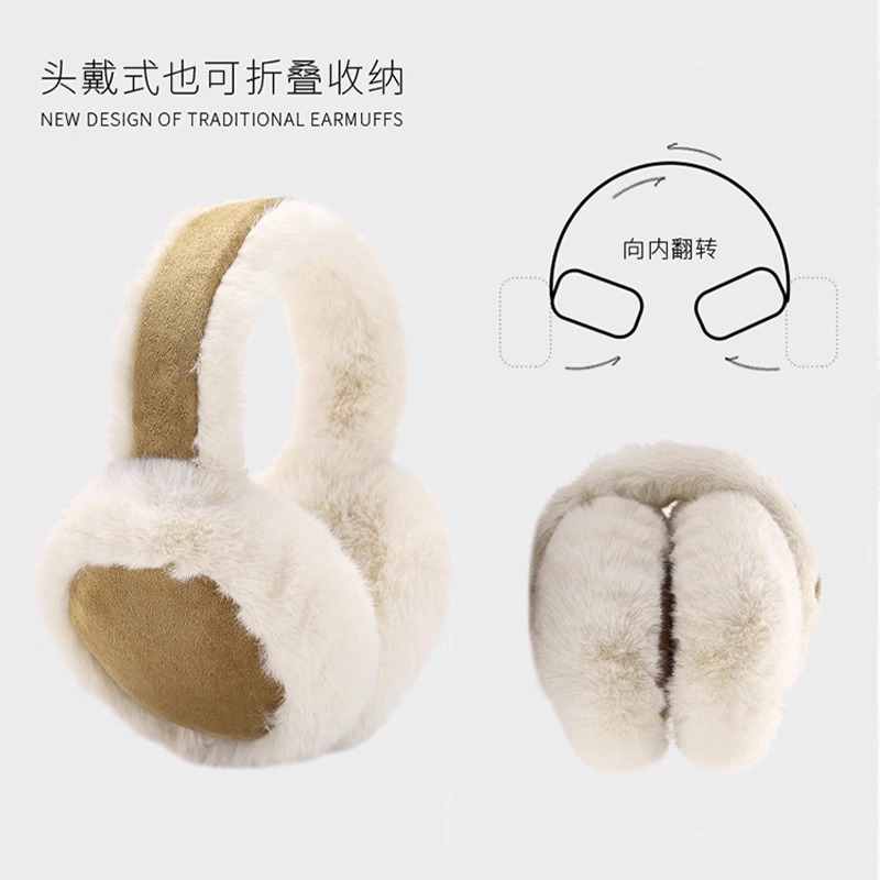 Picture of Winter New Earmuffs Women's Cold-proof Warm-keeping fleece-lined Windproof Outdoor Frozen Ear Plush Earmuffs Cute All-match Earmuffs