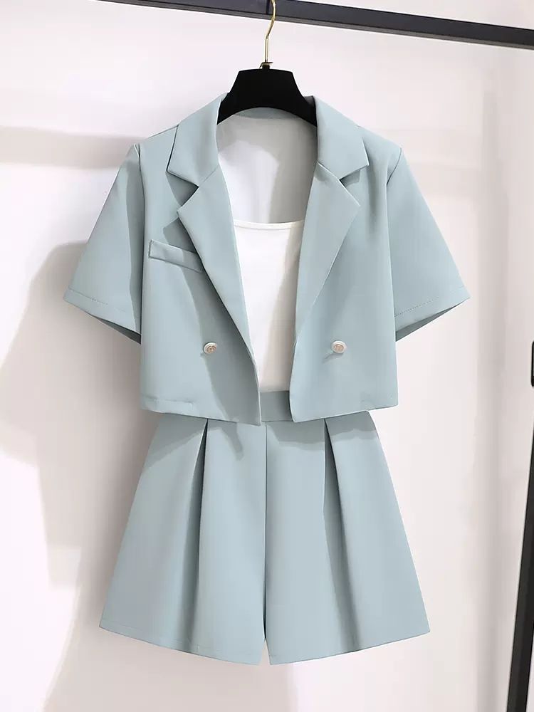 Small Chanel Style Two-piece Set 2024 Summer New Design Small Wear a Set of Short-sleeved Shorts suit Two-piece