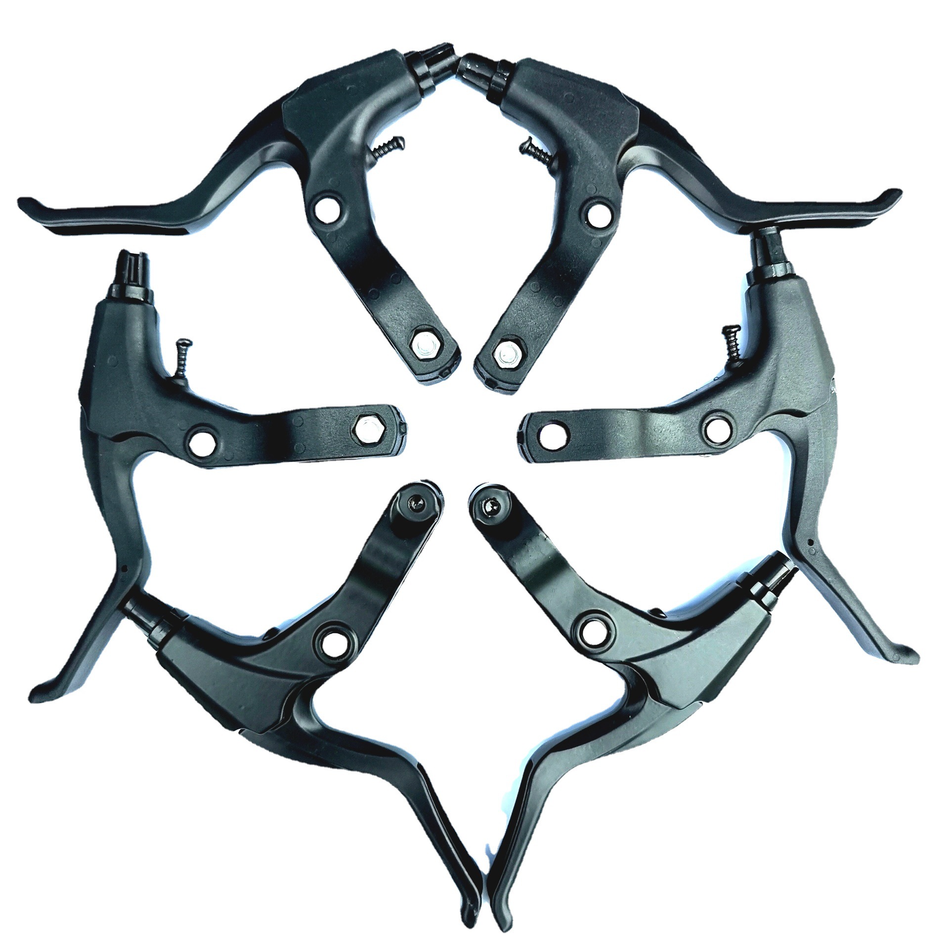 Aluminum alloy semi-Aluminum plastic mountain bike brake handle ultra-light three-finger brake handle bicycle disc brake accessories