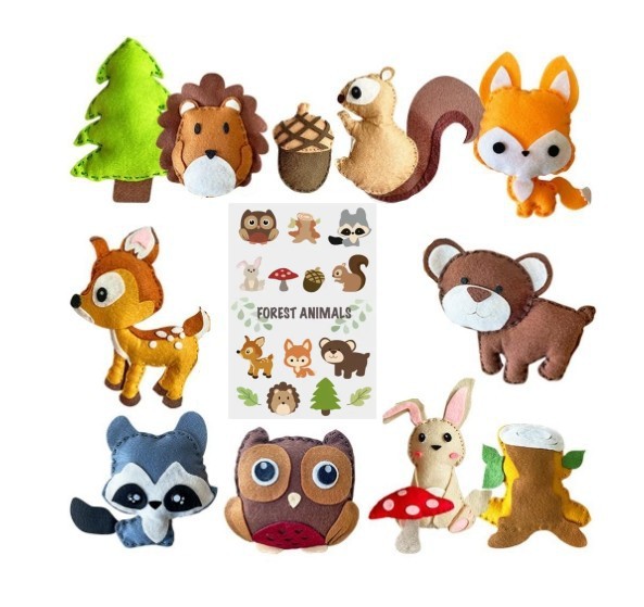 Picture of Children's DIY hand-sewn material bag forest animal craft toys felt cloth creative educational toys suit