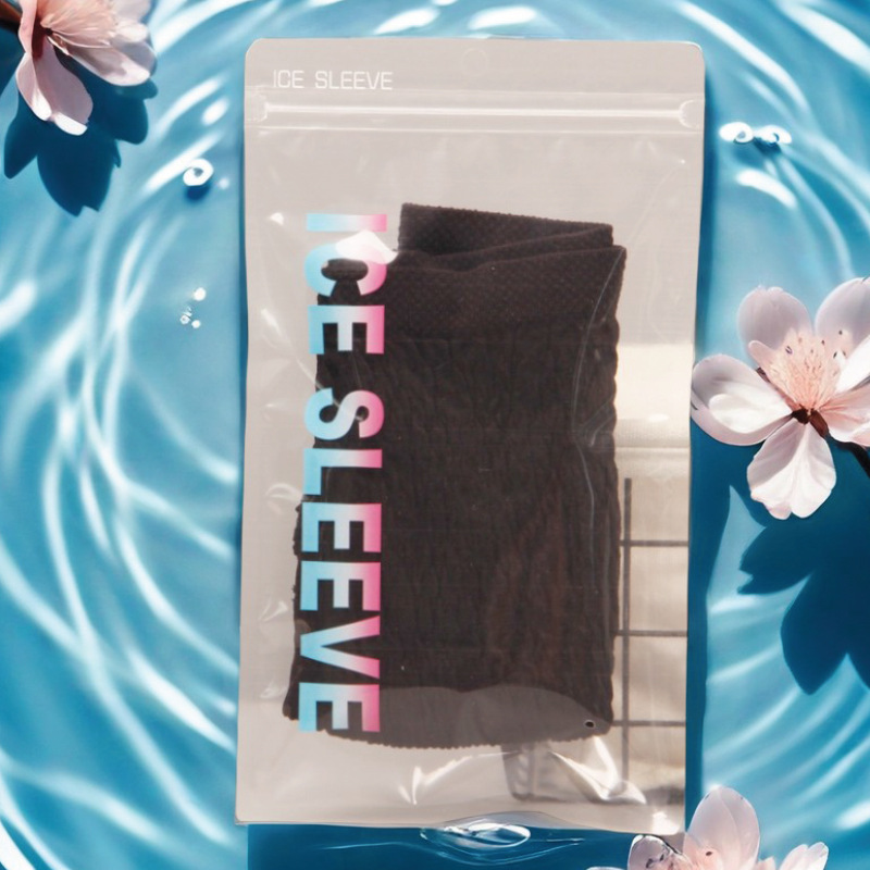 English Ice Sleeve Packaging Bag Cool Sleeve Transparent Bag Sunscreen Sleeve Armguard Driving Sleeve Self-sealing Bag in stock