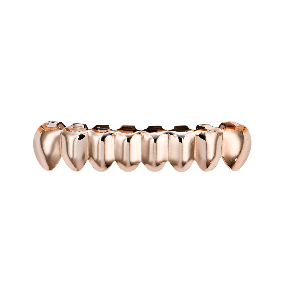 Picture of Europe and the United States HIPHOP hip-hop gold braces upper teeth 8 lower teeth 8 real gold plating 18K gold hip-hop braces wholesale