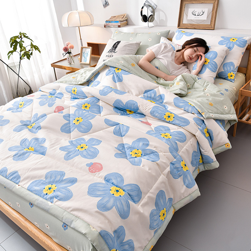 Picture of Air-Conditioning Quilt, Summer Cool Quilt, Thin Single and Double Washed Cotton Summer Quilt, Gift Box, Kidsren's Quilt, Sales Quilt, Machine Washable