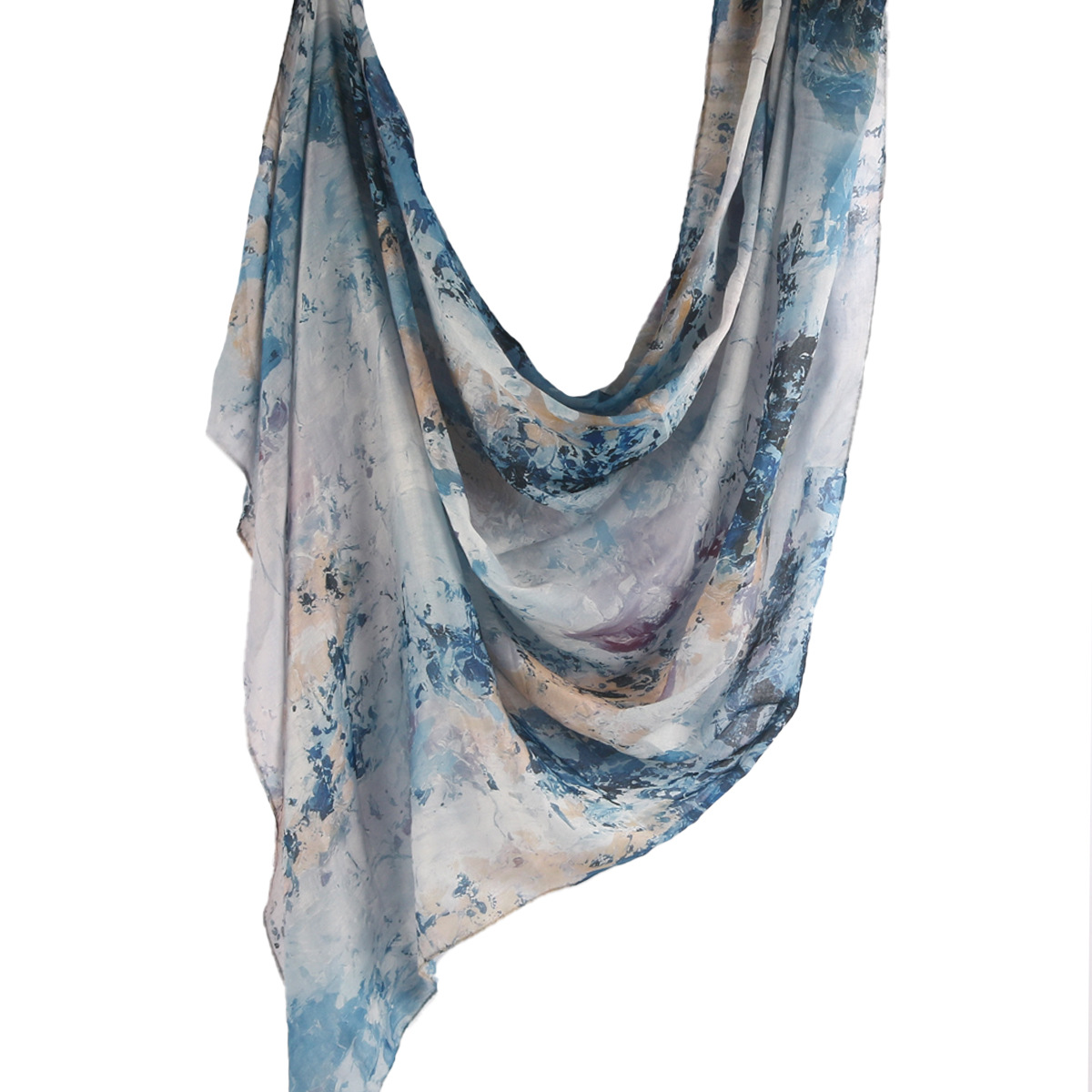Picture of Best-Selling Watercolor Tie-Dye Cotton Scarf Arabian Satin Polyester Long Scarf Turkish Middle Eastern Scarf