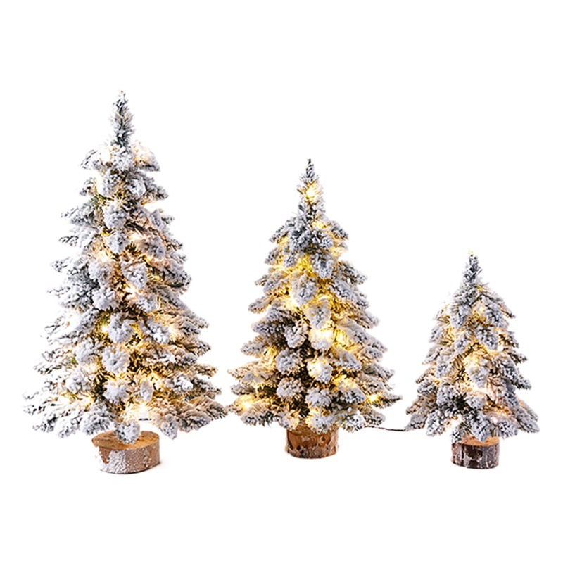 Factory Direct Christmas small flocking tree mini Christmas tree Amazon dedicated for drooping Nordic style Christmas tree