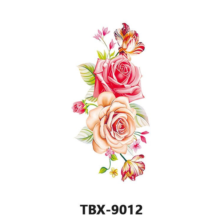 Picture of Waterproof sweat female flower tattoo stickers plant flower party sexy rose peony plum tattoo stickers tattoo