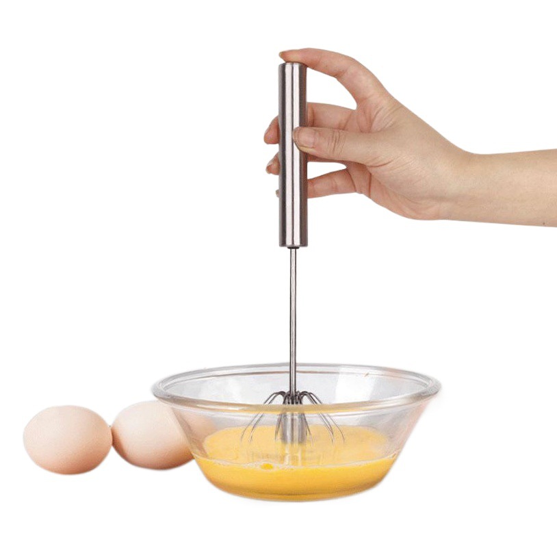 Spot Stainless Steel Semi-Automatic Egg Beater Manual Press Rotary Mixer Kitchen Cooking Cake Baking Tool