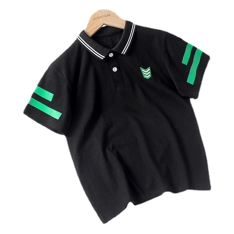 24 Summer Children's Wear New Boys' Lapel Short-sleeved Embroidered Cotton Top Children's POLO Short-sleeved T-shirt