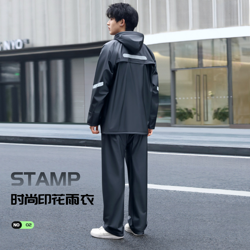 Picture of Bei Mei pvc split raincoat rain pants set takeaway waterproof motorcycle special set ladies raincoat men's wholesale