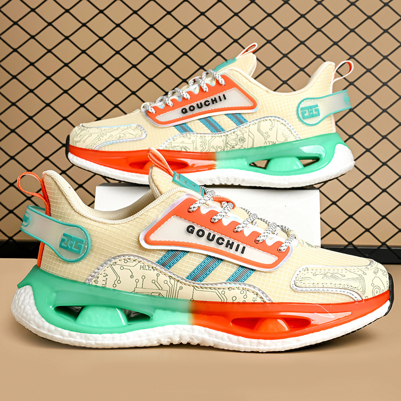 Cross-border plus size Couple Breathable Men's Shoes Mesh Casual Sports Shoes Popcorn Teenager Running Torre Shoes