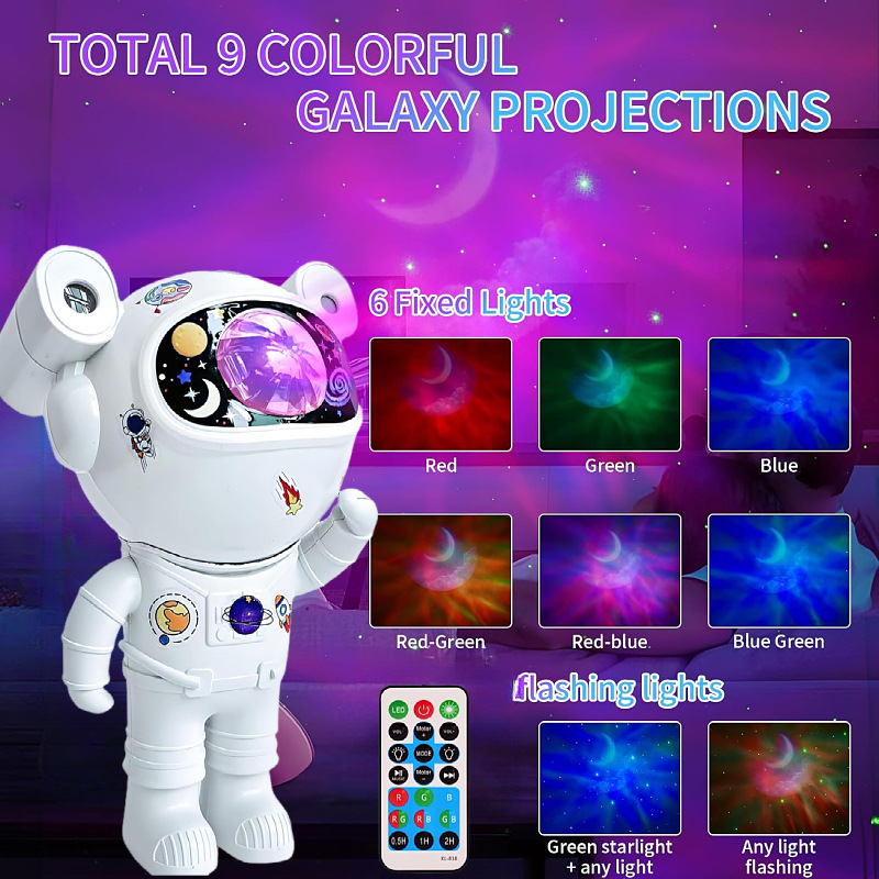 Cross-border New Bluetooth Astronaut Atmosphere Light Music Aurora Romantic Star Bedroom Projection Astronaut
