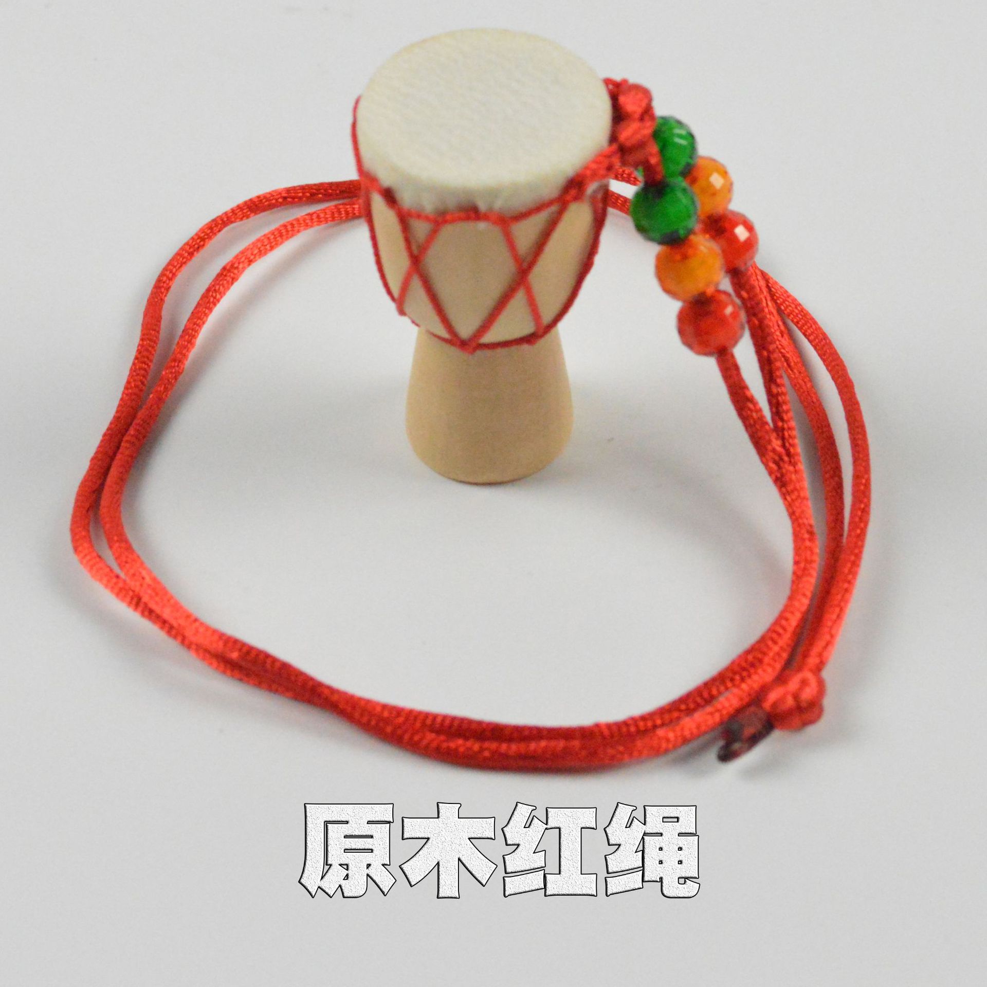 Picture of African Drum Pendant African Tambourine Necklace Jewelry Travel Gift Souvenir Solid Wood Handmade Sheepskin Sewing