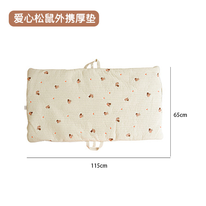 Picture of Ins Thick Newborn Baby Embroidered Pure Cotton Breathable Nap Foldable Portable Mattress Kindergarten Machine Washable Sleeping Mat