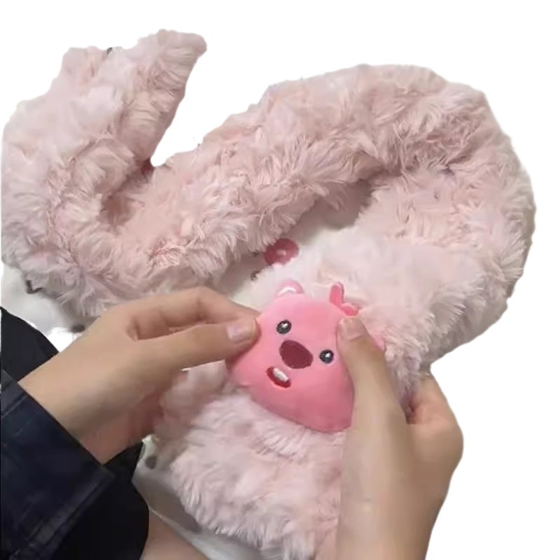 loopy Beaver scarf handmade diy fur fluff thread woven gift material package for girlfriend cute winter warm
