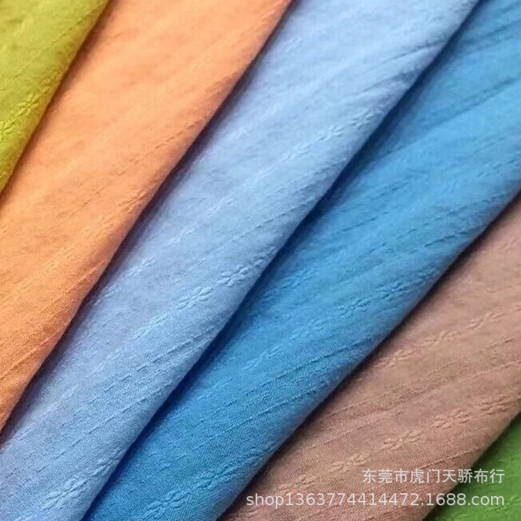 Woven cotton gauze jacquard cotton woven solar strip jacquard cotton 102g gauze jacquard strip garment fabric