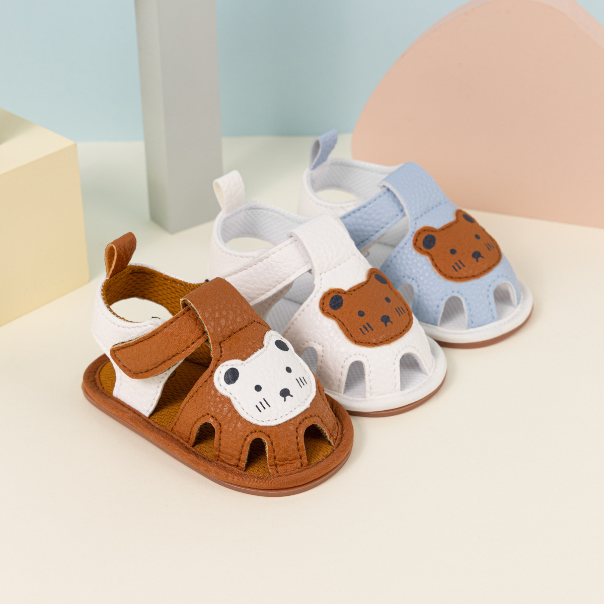 Summer Baby Shoes Bear Pattern Breathable Baby Toddler Shoes Comfortable Soft Rubber Bottom Baby Sandals Baby Shoes