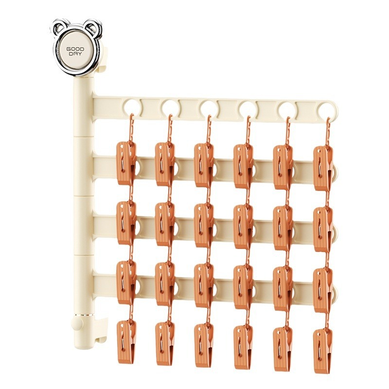 Picture of Folding Clothes Drying Rack Wardrobe Clip Intimates Multi-Functional Kidsren's Sock Clip Baby Balcony Intimates Rack Household Multi-Purpose