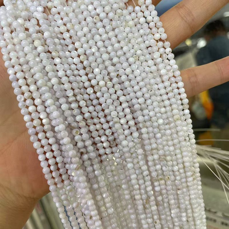 Picture of 3mm Natural Freshwater Shell Beads Round Beads Colorful DIY Jewelry Accessories Hairpin Shell Beads Bracelet Necklace Clavicle Chain Beads