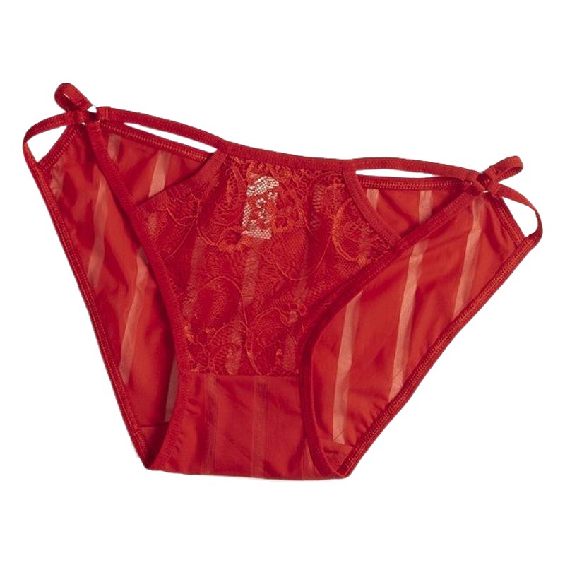 Sexy Hot Women's Underwear Lace Japanese Hollow-out Low Waist Transparent Cotton Crotch Striped Young Girl's Briefs