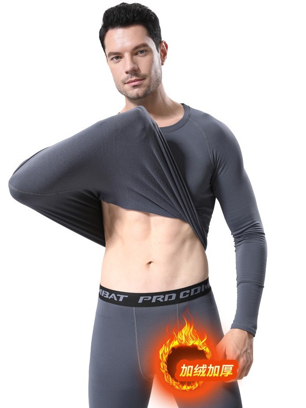 Quick-drying tights fitness running sports basketball base warm fleece-lined high elastic training compression long sleeve leggings