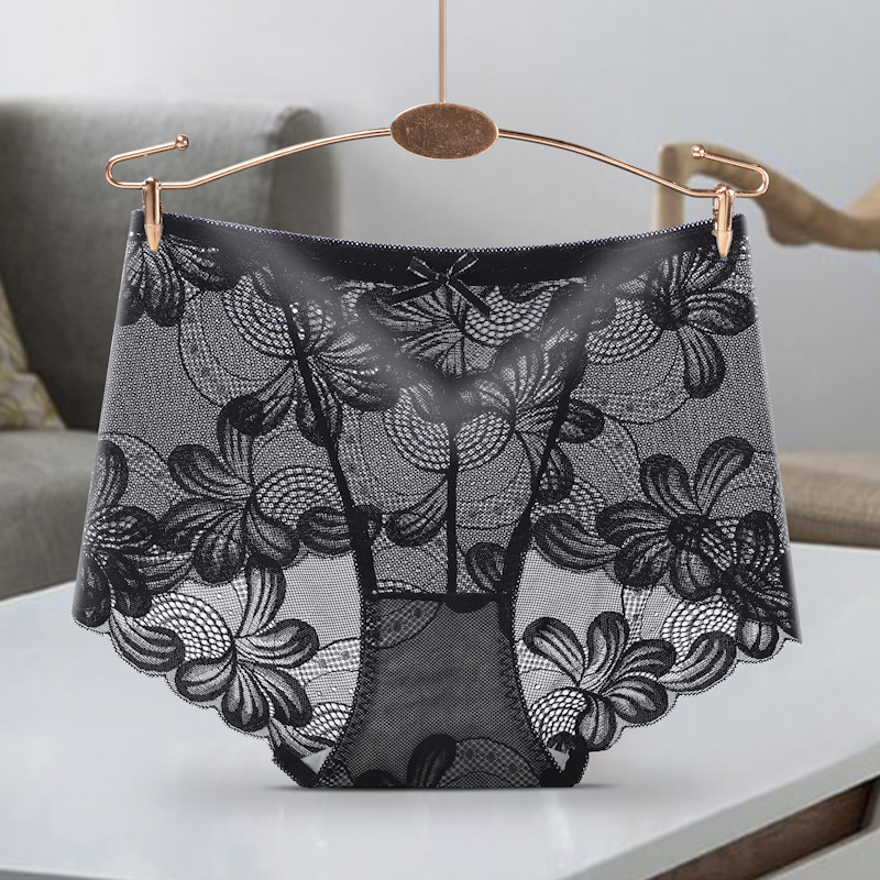 Picture of 3A Antibacterial Cotton Crotch Breathable Full Lace Women's Underwear Large Size Plus Fat Sexy Seamless Underwear Women's Butt Lifting Briefs