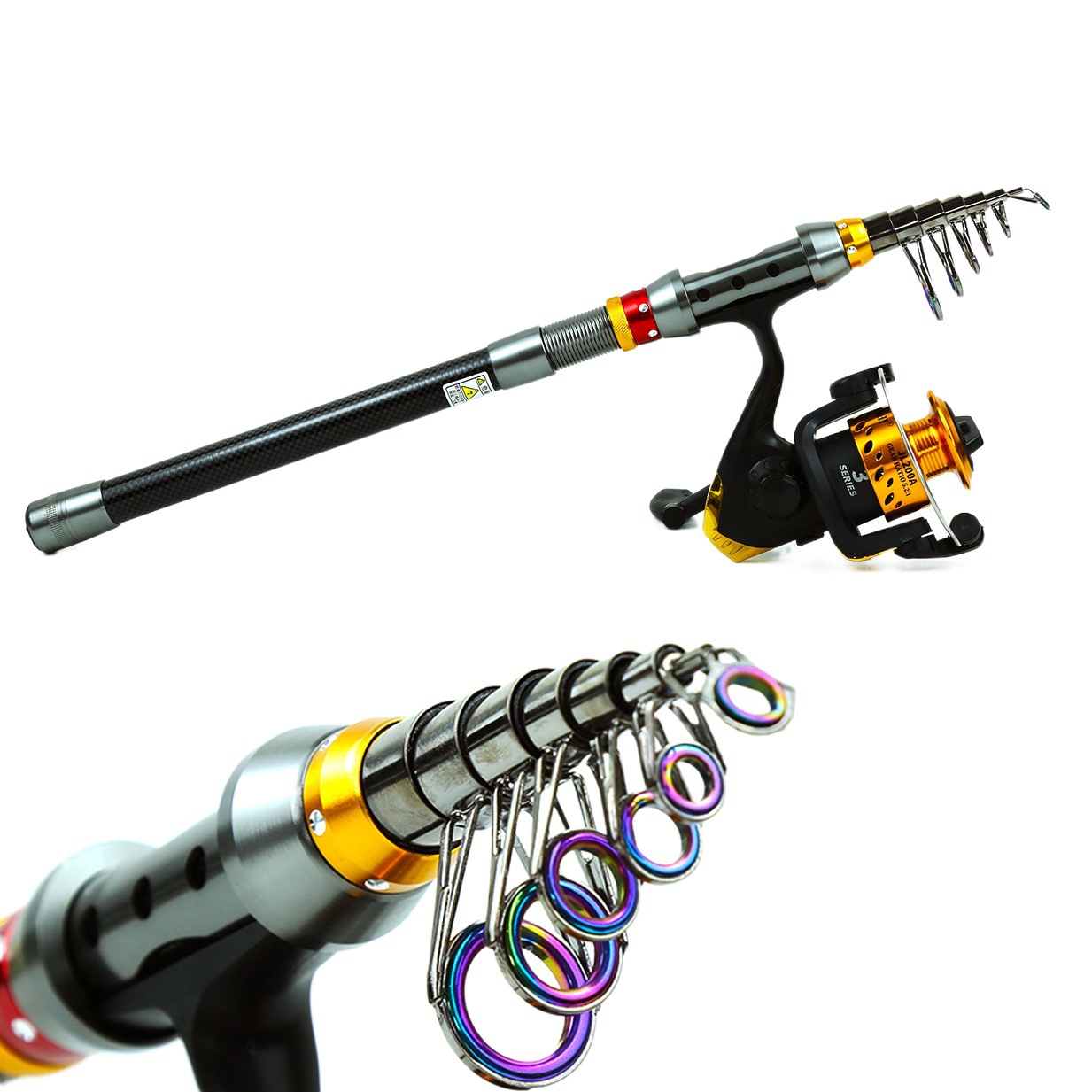 Beginner suit cross-border travel portable Luya pole suit Luya soft tail small rock pole long shot throwing pole
