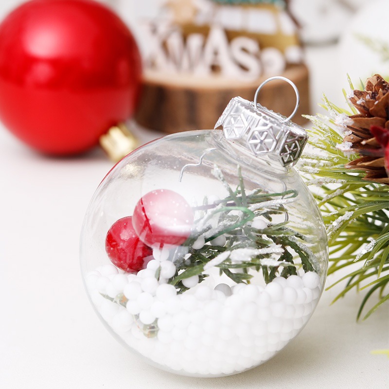 Picture of Cross Border in stock Christmas Decorations 6cm/30pcs Transparent Ball Christmas Ball suit Christmas Tree Pendant