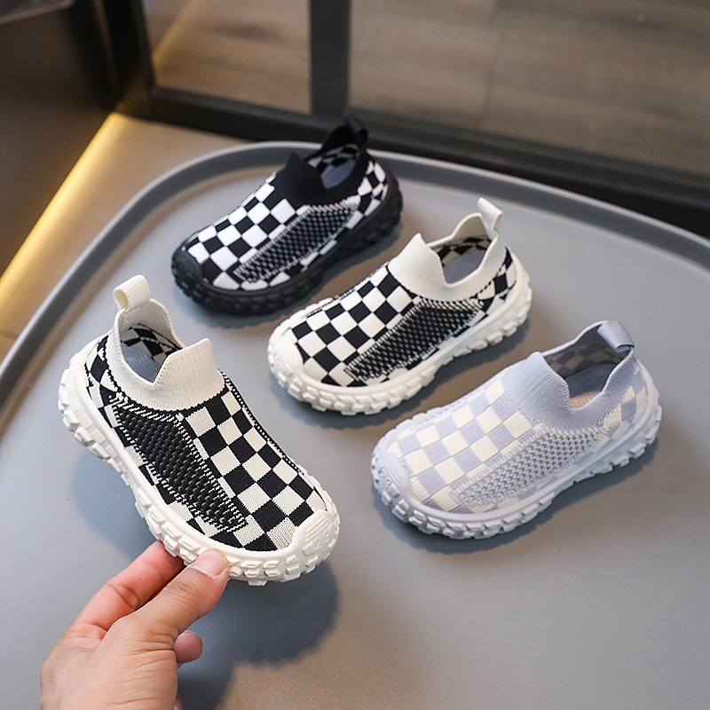 Children's Tire Shoes Breathable Mesh Shoes 2025 Spring & Fall Baby Girl Soft-Soled Socks Shoes Boys Solid-Soled Sneakers