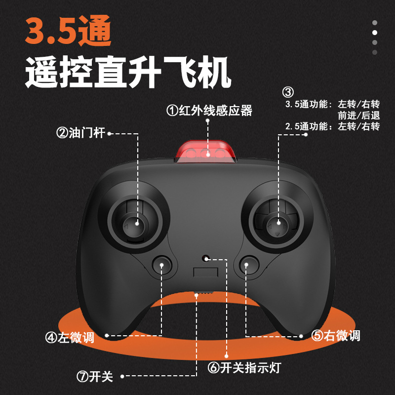 Picture of Cross-Border black bee remote control helicopter induction obstacle avoidance long endurance drone children's boy toy manufacturers wholesale