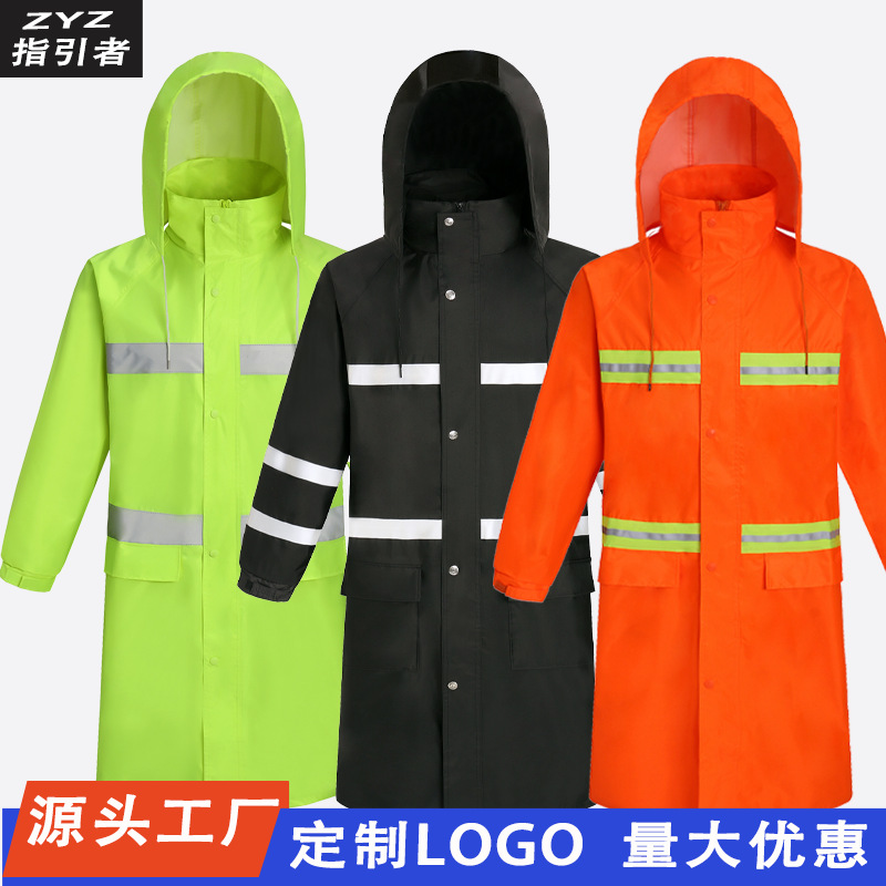 Factory wholesale Chunya long reflective conjoined raincoat adult outdoor hiking sanitation rainstorm raincoat