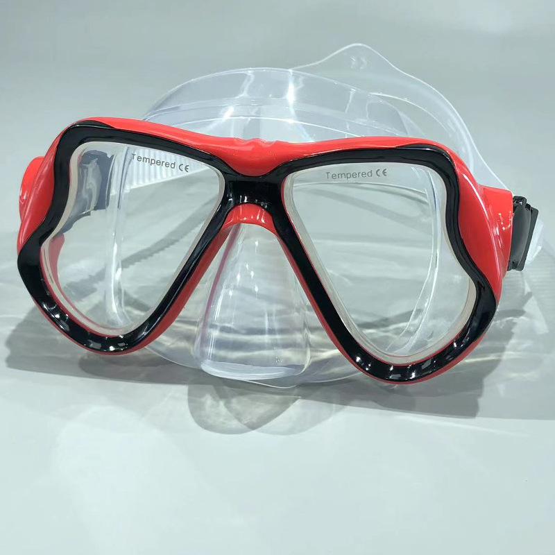 Picture of Large frame diving goggles snorkeling myopia lens diving mask liquid silicone PVC diving goggles tempered glass