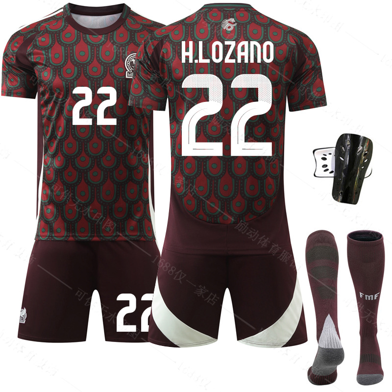 2024 Mexico Home Football Suit America Cup Jersey No.22 Lozano 14 Sanchez National Team Foreign Trade