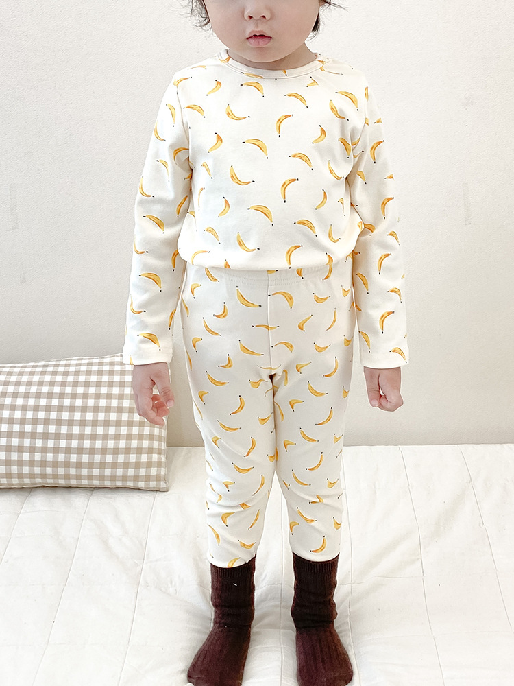 Picture of Spring and Autumn Children's Clothing Danish Children's Home Clothes suit Girls' Pajamas Pure Cotton Children's Autumn Clothes and Pants Men's Treasure Pajamas