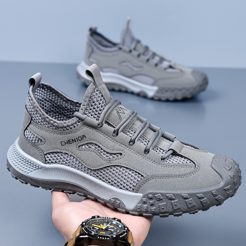 Labor Protection Shoes Men's Shoes 2025 Breathable New Versatile Mesh Casual Shoes Summer Non-Slip Wear-Resistant Hiking Shoes