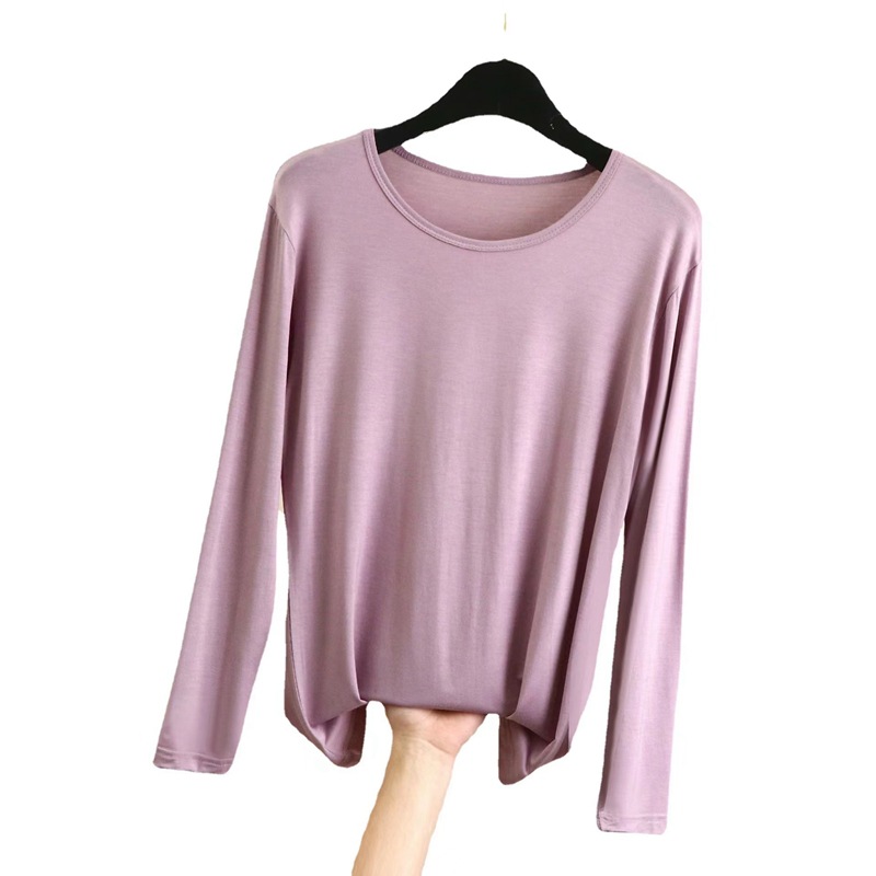 Picture of Modal Base Shirt Women's Inner Long Sleeve Thin Round Neck Autumn Clothes Large Size 2022 Autumn New Top Spring and Autumn