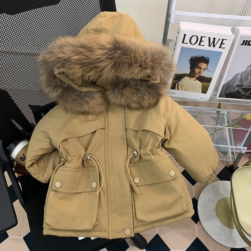 Picture of Girls' 2024 New Cotton-padded Coat Winter Clothes Children's Korean-style Mid-length Cotton-padded Coat Baby's fleece-lined Thickened Jacket Parker Clothes