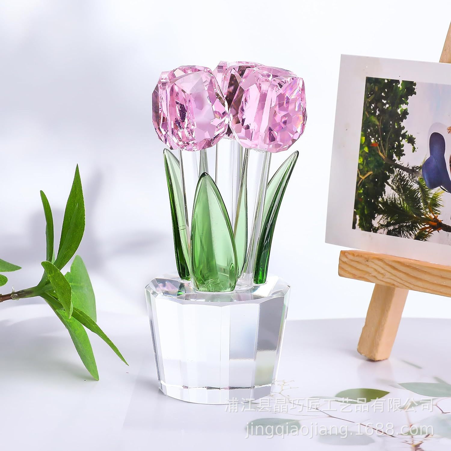 Picture of Cross-Border Best-Selling Tulip Crystal Crafts Ornaments Manufacturers Wholesale Home Living Room Desktop Flower Decoration