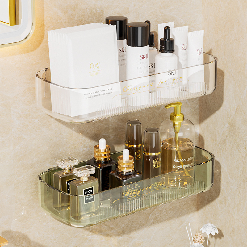 Picture of Bathroom Bathroom Storage Rack Without Punching Wall-Mounted Mirror Cabinet Front Storage Box Washbasin Cosmetics Storage Rack