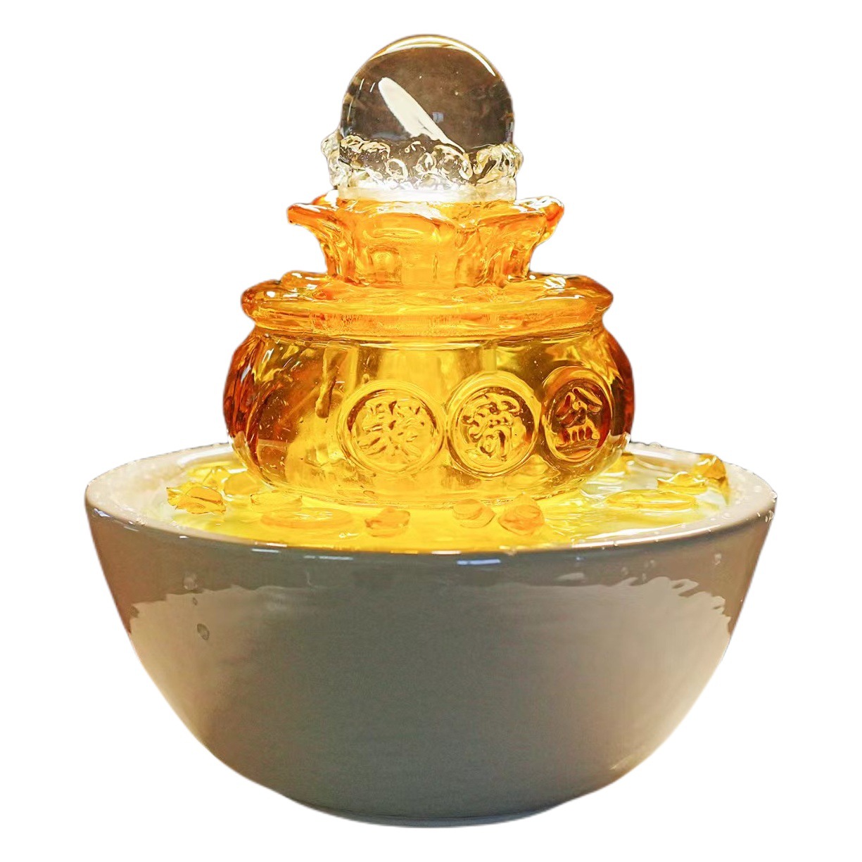Cornucopia Water Ornaments Wealth Inviting Ornaments Feng Shui Ball Water Circulation Office Living Room Decoration