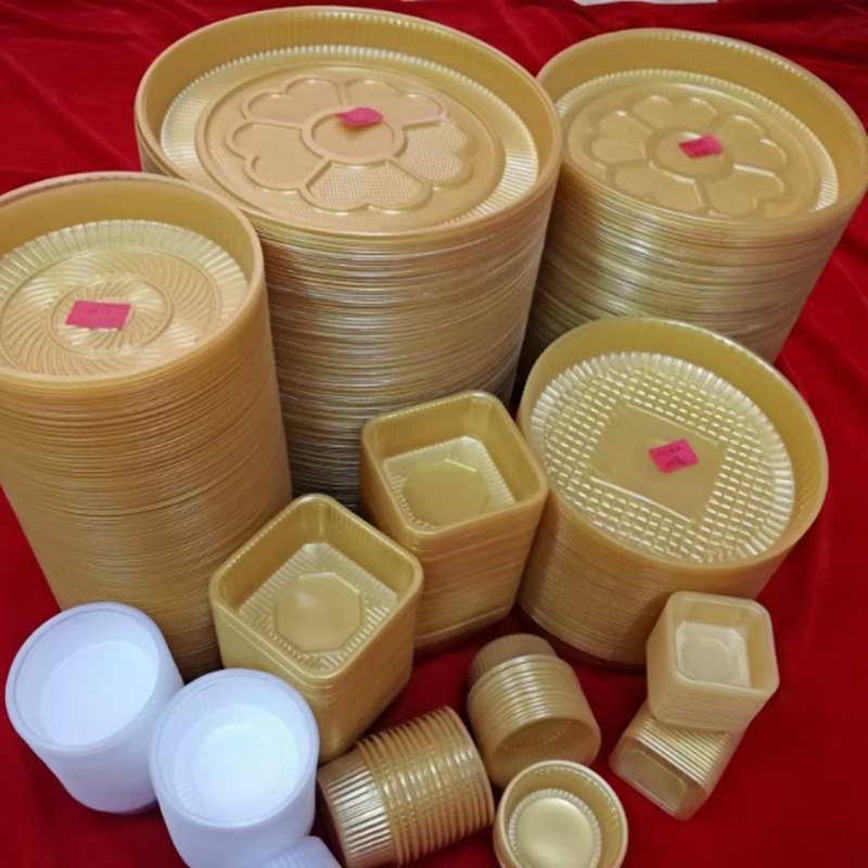 Disposable cake noodle blister inner holder transparent large one catty two catties moon cake tray round blister packaging box