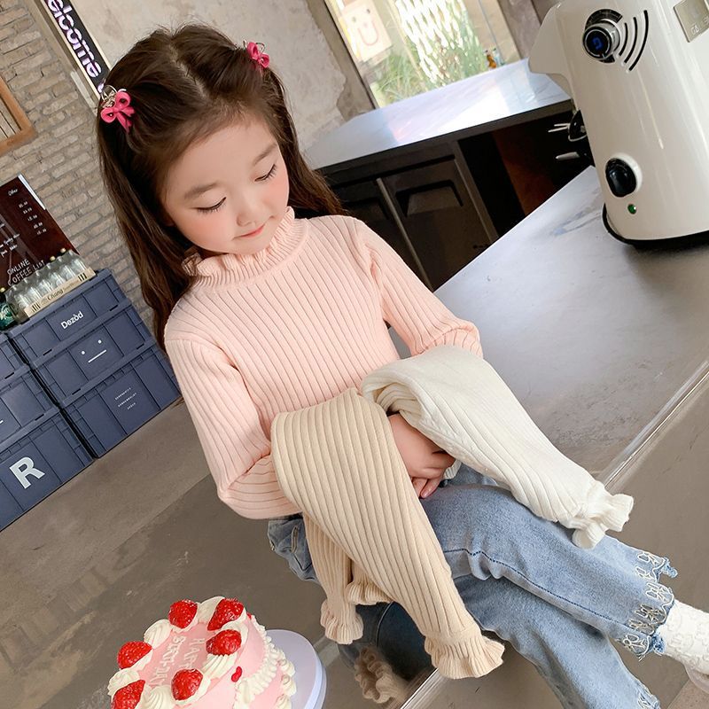 [Ready Stock] Girls Pullover Sweater Spring and Autumn 2025 New Children's Clothing Children's Knitted Bottoming Shirt Baby Autumn Clothing