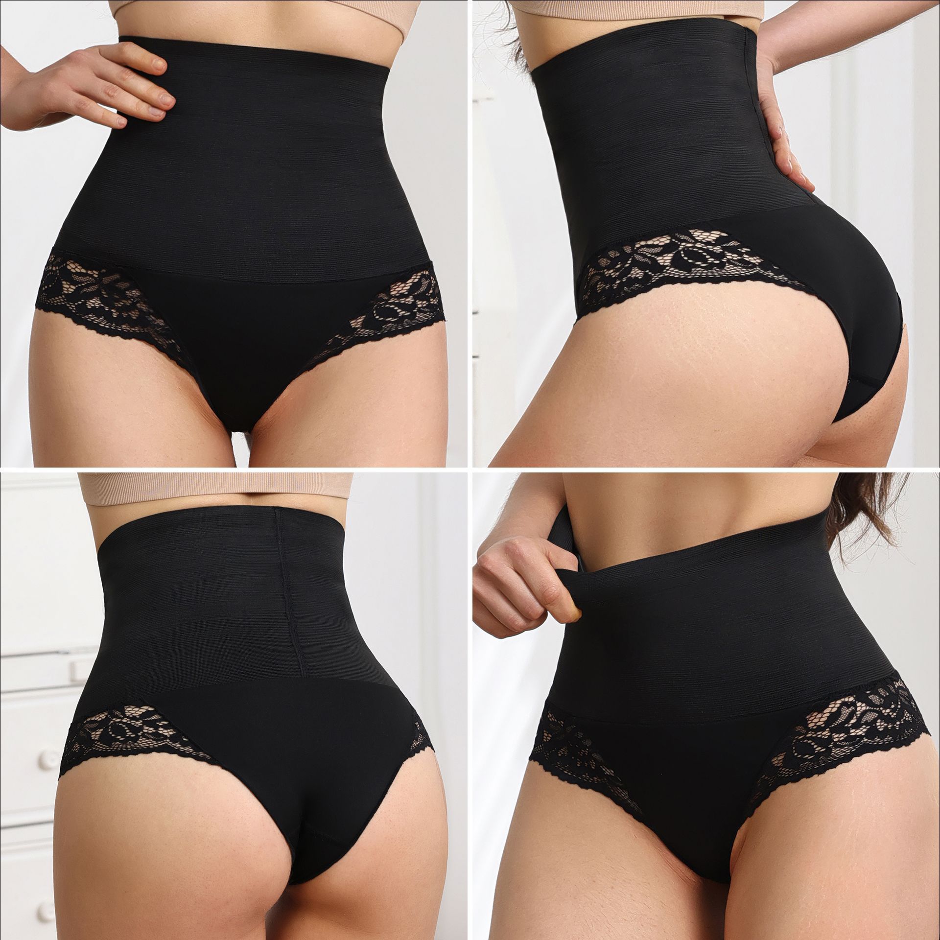 Picture of European and American Belly Pants Strong Belly Pants Summer Thin Sexy Lace-edge T-shaped Briefs Women's Shaping Pants