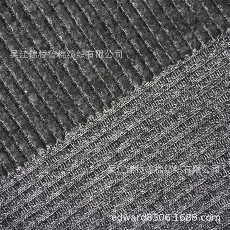 Picture of Duan color cotton polyester CVC Terry sweater bamboo stretch knitted jacquard gray fabric TR polyester cationic PK nap fabric