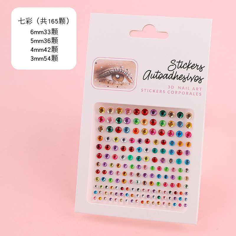 Picture of In stock cross-border hot acrylic eyebrow sticking Diamond 3456mm face sticker performance Color Diamond Crystal acrylic eye corner tears