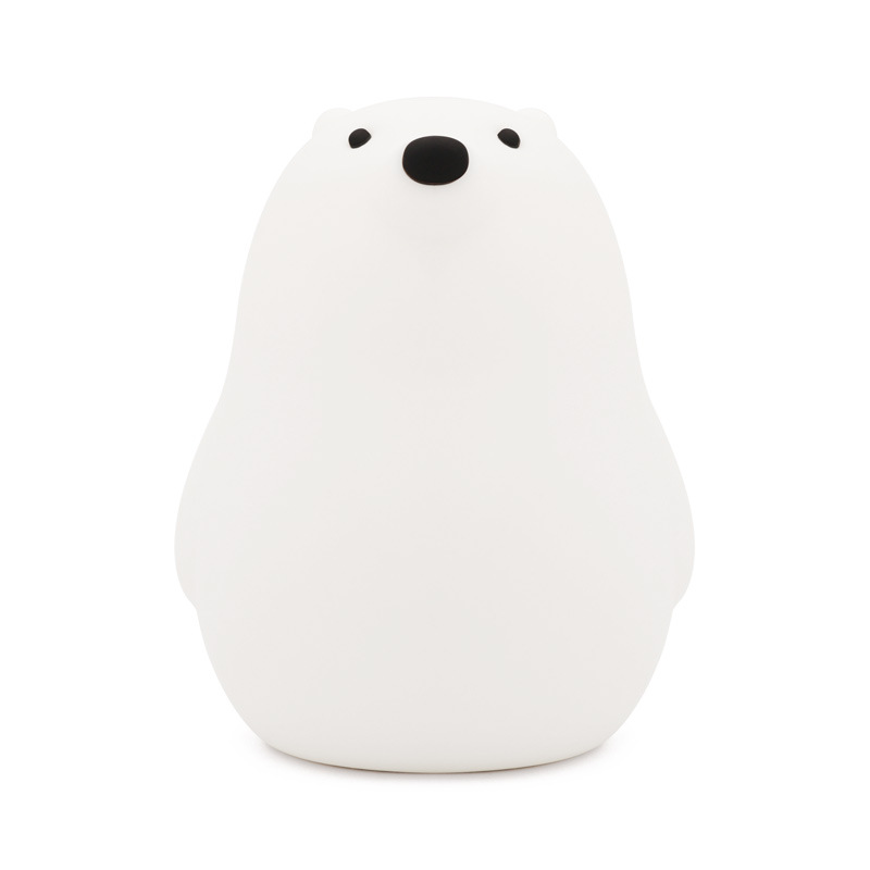 Picture of New Factory Product Little White Bear Lamp Soft Silicone Cute Atmosphere Lamp Charging Warm Light Sleeping Night Light with Night Timer